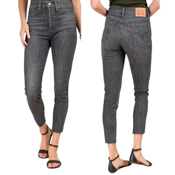Levi's Raven's Wing Charcoal Gray Wedgie Skinny Jeans - Picture 1 of 10